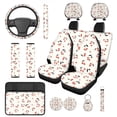 thumbnail image 1 of Yuyamidu Cherry Car Front Back Seat Covers and Steering Wheel Cover Seat Belt Pad Headrest Covers Armrest Cover Key Ring Coasters, Set of 14, 1 of 7