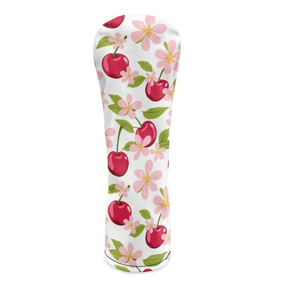 Yuyamidu Cherry Golf Club Head Cover, Cherry Blossom Golf Headcover Driver Headcover Fairway Wood Headcover Hybrid Club Head Cover with Soft Lining