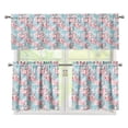 thumbnail image 1 of Yuyamidu Cherry Kitchen Curtain Valance and Tiers 3 Panel Set Soft Short Tier Curtains with Rod Pocket Easy to Install Contemporary Trendy Valances Home Decor, 1 of 5