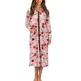 thumbnail image 1 of Yuyamidu Cherry Zipper Front Robes for Women with Pockets Daisy Bathrobe Pink Long Sleeve Robe Size XL Lightweight House Coat Loose Mid-Calf Length Nightgown, 1 of 7