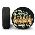 thumbnail image 1 of Yuyamidu Chicken Spare Tire Cover Green Leaf Wheel Cover for Trailer, RV, SUV, Truck and Many Vehicle 14-19" Fits for Tire Diameter 60-89cm, St. Patrick's Day Decor, 1 of 5