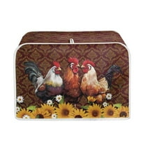 Yuyamidu Chicken Toaster Cover Dustproof Cover 2-Slice Bread Maker Machine Cover Wide Slot Kitchen Small Appliance Cover Sunflower Daisy Microwave Oven Dust Covers