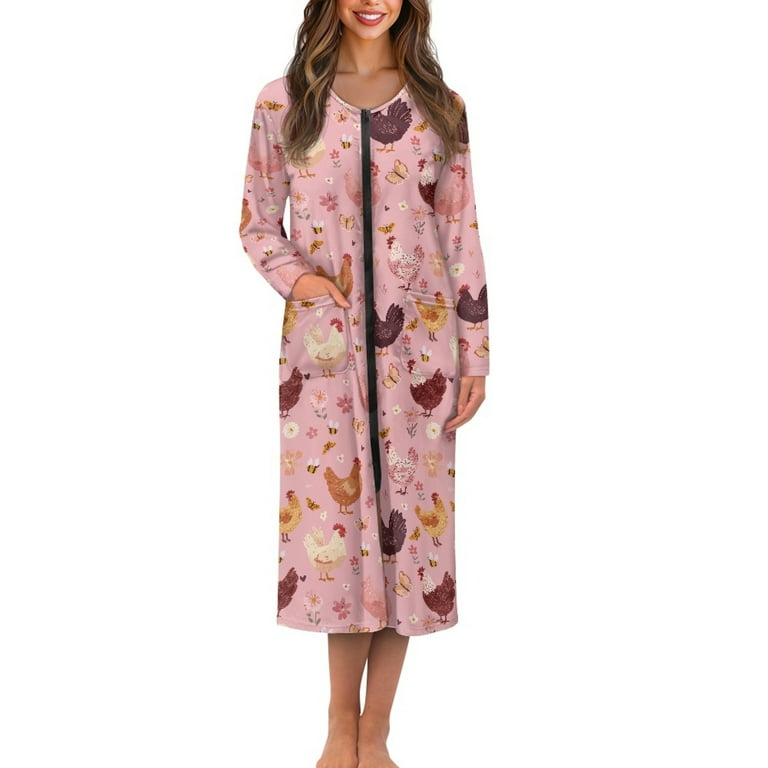 Dressing Gown Plus Size Womens Zipper Robe Plus Size Bathrobes