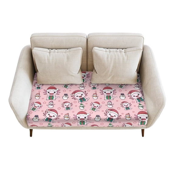 Yuyamidu Christmas Couch Cushion Covers Axolotl Sofa Couch Covers for Pets Elastic Bottom Sofa Slipcovers Soft Furniture Protector
