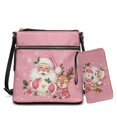 thumbnail image 1 of Yuyamidu Christmas Crossbody Bag for Women with Wallet PU Leather 2‑Piece Set Pink Santa Reindeer Handbag Sling Bag Ideal for Christmas Gift, Daily Use, Shopping, Travel, 1 of 8