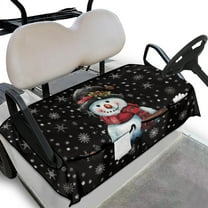 Yuyamidu Christmas Golf Cart Seat Covers with Front Pockets, Cute Snowman Golf Cart Seat Towel Blanket, Accessories Universal Fit Club Car and More 2 Person Seats Golf Carts