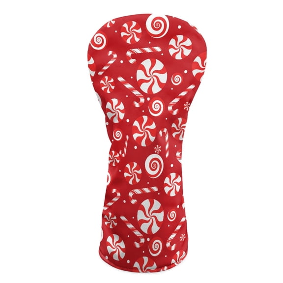 Yuyamidu Christmas Golf Club Head Covers for Men Women Candy Canes Golf Accessories Club Covers for Driver 3/5 Fairway Woods Hybrids, Red