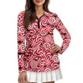 thumbnail image 1 of Yuyamidu Christmas Golf Shirts for Women Size L Red Candy Canes Golf Outfits for Workout Hiking Soft Athletic Shirt Lightweight Tops Tennis Shirt, 1 of 8