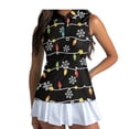 thumbnail image 1 of Yuyamidu Christmas Lights Snowflake Sleeveless Golf Shirts for Women Stretchy Breathable Fabric, Slim Tailored Fit, Suitable for Golf Course, Holiday Outdoor Activities, Casual Daily Wear, 1 of 8
