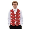 thumbnail image 1 of Yuyamidu Christmas Suit Vests for Men Size M Santa Claus Casual Formal Dress Vest HO-HO-HO Business Slim Fit Waistcoat Vest with 3 Real Pockets for Suits Tuxedo, Red, 1 of 7
