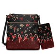 thumbnail image 1 of Yuyamidu Christmas Women Crossbody Purse 2‑Piece Set with Wallet Candy Cane Snowflake PU Leather Daily Bag Adjustable Shoulder Strap, Water Resistant for Christmas Gift, Winter Outings, 1 of 8