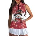 thumbnail image 1 of Yuyamidu Christmas Women's Sleeveless Golf Shirts Snowman Athletic Tennis Shirts Red Quarter Zip Golf Clothes Workout Pullover Tank Tops Size 2XL, 1 of 8