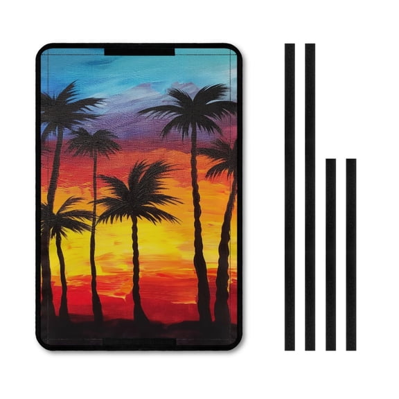 Yuyamidu Coconut Tree RV Door Window Shade Cover Sunset RV Blackout Shades RV Window Cover with UV Protection and Hook and Loop, Foldable RV Skylight Cover