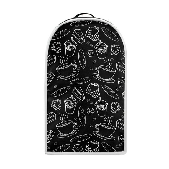 Yuyamidu Coffee Theme Blender Dust Cover Black Kitchen Decoration for Blender Coffee Maker Juicer Food Processor Stain Resistant Small Appliance Cover with Handle