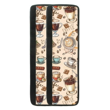 Yuyamidu Coffee Theme Refrigerator Door Handle Cover Easy to Clean Kitchen Appliance Protective Sleeve Reusable Handle Protector for Fridge Dishwasher Oven Cabinet, Set of 2