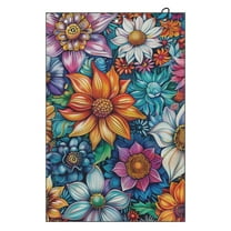 Yuyamidu Colorful Boho Flowers Golf Towels Absorbent Golf Towel for Golf Bag, Foldable Portable Cleaning Towels for Women