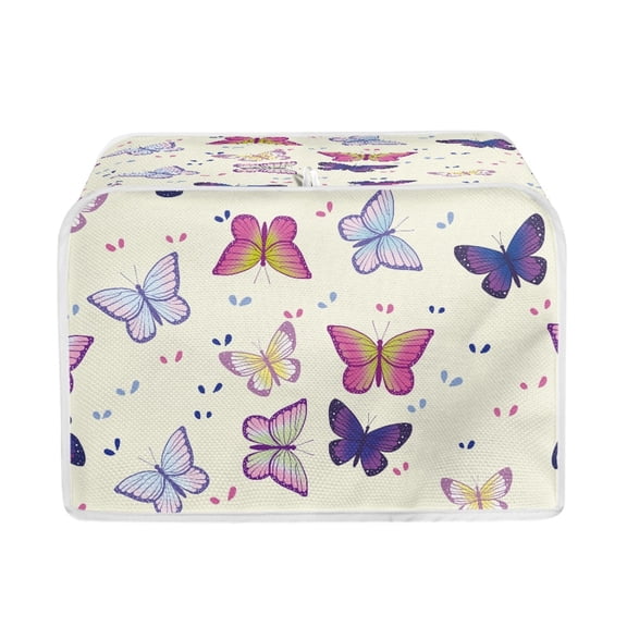 Yuyamidu Colorful Butterfly Toaster Cover Foldable Microwave Oven for 2 Slice Kitchen Appliance Covers Lightweight Bakeware Protector Keep off Food Stains Oil Fingerprints