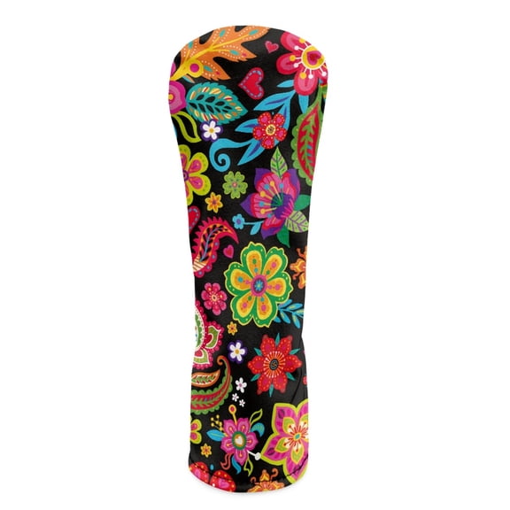 Yuyamidu Colorful Flowers Golf Club Head Covers for Women Golf Accessories Waterproof PU Leather for Driver Fairway Woods Hybrids