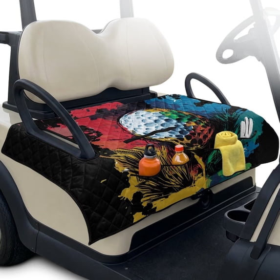 Yuyamidu Colorful Golf Ball Golf Cart Seat Covers Universal Golf Carts Seat Blanket Soft Club Car Seat Towel Covers Comfortable and Breathable