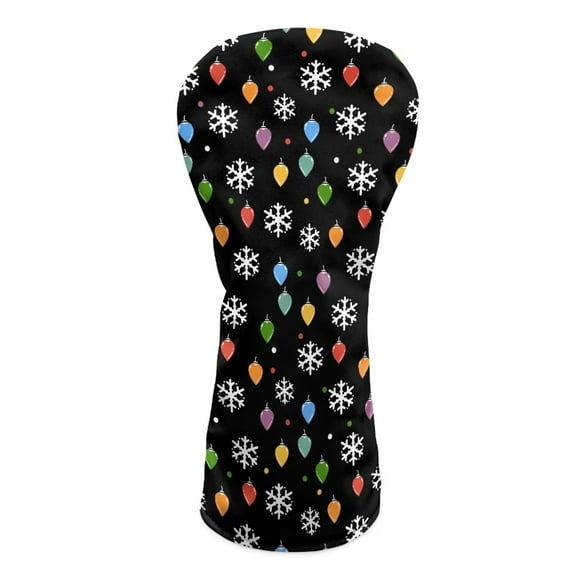 Yuyamidu Colorful Lights Golf Club Headcover Snowflake Golf Head Protective Cover PU Leather Driver Fairway Wood Hybrid Head Cover, Christmas Decor