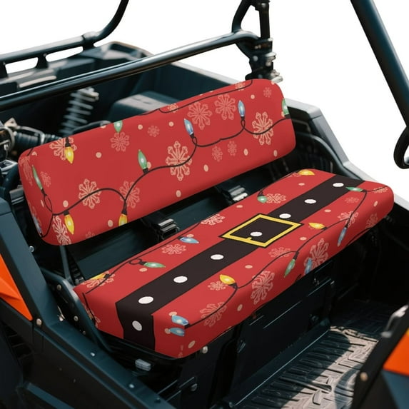 Yuyamidu Colorful Lights UTV Seat Covers Snowflake UTV Seat Cover for Kawasaki Mule 3010 3020 4010 2003-2013, Protection Accessories, Red Christmas Decor
