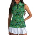 thumbnail image 1 of Yuyamidu Colorful Lights Women's Golf Shirts Green 1/4 Zip Sleeveless Collared Tennis Golf Shirts Christmas Athletic Shirts Fashion Tennis Tank Top Size M, 1 of 8