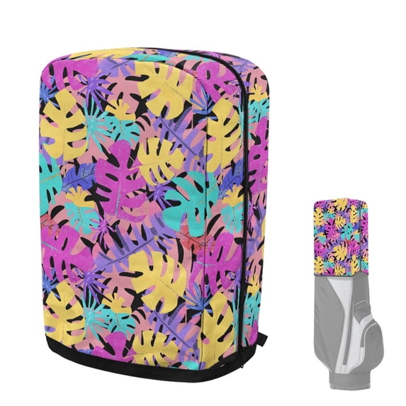 Yuyamidu Colorful Palm Leaves Golf Bag Cover Tropical Golf Bag Dust Cover Fashion Golf Caddy Bags Covers Golf Gifts for Men Women Golf Club Bag Accessories