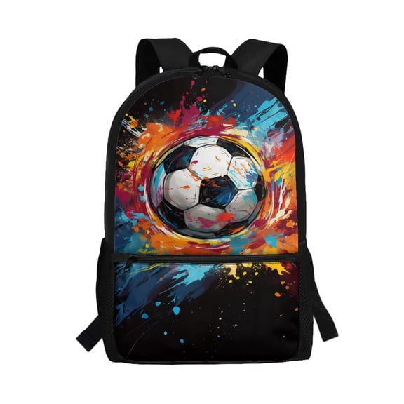 Yuyamidu Colorful Soccer Boy Backpack Ages 4-6 Elementary School Bookbag Cool Backpacks Junior Students Schoolbag Kids Youth Shoulder Bag for School