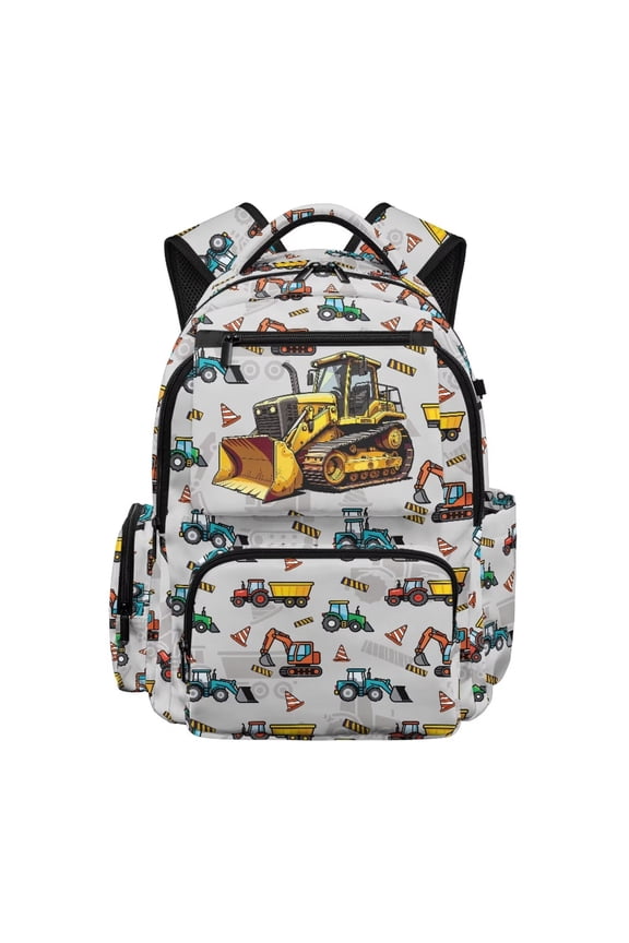 Construction Truck Backpack for Boys 4-6 Toddler Kids Cartoon School Bag Waterproof Lightweight Bookbag with Padded Shoulder Straps for Kindergarten to 1st Grade Back to School Gifts