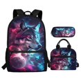 thumbnail image 1 of Yuyamidu Cool Wolf Kids Backpack Set of 3 with Lunch Box Kids 5th Grade 3 in 1 Big Capacity School Book Bag Set for Boys Ages 8-11 Insulated Lunch Bag for High School Student School Pencil Bags, 1 of 7