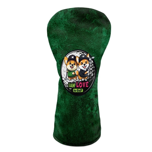 Yuyamidu Corgi Golf Club Head Cover Golf Ball Driver Headcover Hybrid Headcover Fairway Wood Head Covers PU Leather Golf Club Cover for Men Women Golf Gift for Golfers