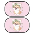 thumbnail image 1 of Yuyamidu Corgi Rear Window Sun Shade for Car Baby 2 Pack Flower Sun Shade Blocker Pink Car Rear Side Window Shade Sunshade for SUV Van Baby Auto Accessories for Back Seat, 1 of 7