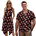 thumbnail image 1 of Yuyamidu Couples Matching Outfits Strawberry Dress Woman Summer Dresses Men's Casual Shirts Asymmetrical Dress Matching Cruise Outfits for Couples Trendy Fruit Shirt, Size XS, 1 of 5