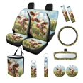 thumbnail image 1 of Yuyamidu Cow Car Accessories Sets with Car Seat Covers Steering Wheel Cover Seatbelt Shoulder Pad Trash Can Auto Rear View Mirror Cover Daisy Coasters Keychain 13 PCS Car Decor, 1 of 5