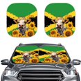 thumbnail image 1 of Yuyamidu Cow Car Window Sunshades for Front Window Jamaican Flag Windshield Shades for SUV Truck Van Sunflower Car Sun Visor Blocks Max UV Rays, Set of 2, 1 of 5