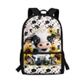 thumbnail image 1 of Yuyamidu Cow Print Backpack for Kids Sunflower Book Bag for 3th Grade Elementary School Backpacks Teenagers 17 Inch Bookbag Girls Schoolbags 8-10 Years, 1 of 6