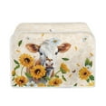 thumbnail image 1 of Yuyamidu Cow Toaster Cover 4 Slice Wide Slot Sunflower Daisy Bread Maker Dust Cover Spill-Proof Kitchen Broiler Appliance Organizer Holder, Microwave Oven Cover, 1 of 7