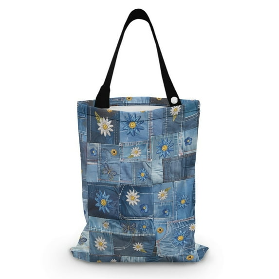 Yuyamidu Cowboy Car Garbage Bag Daisy Car Trash Bag Hanging Car Back Seat Organizer Foldable Car Storage Bag Accessories Garbage Bin for Automotive Car SUV Truck, 1 Piece