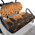thumbnail image 1 of Yuyamidu Creepy Pumpkin Golf Cart Seat Covers Golf Cart Accessories Orange Halloween Club Cars Seat Covers Stretchy Fabric, Fits Most 2-Passenger Golf Carts, Scratch Resistant, 1 of 8