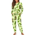 thumbnail image 1 of Yuyamidu Cucumber Pjs for Women Set 2 Pieces Comfy Pajama Tops with Long Sweatpants Size S Casual Long Sleeve Sleepwear Ladies Home Wear Lounge Wear, Green, 1 of 7