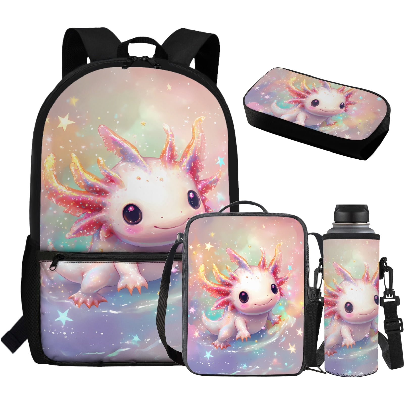 Yuyamidu Lizard Backpack for Kids 8-12 with Lunchbox Pink School