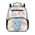 thumbnail image 1 of Yuyamidu Cute Blue Axolotl Preschool Toddler Backpack for Boys Girls, 13.5 Inch Kids School Bag with Padded Shoulder Straps and Multi-Pocket Design for Daycare, 1 of 6