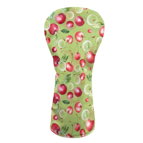 Yuyamidu Cute Cherry Golf Head Covers for Driver Fairway Woods and Hybrids Golf Ball Leather Golf Club Headcovers for Women, Green