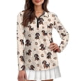thumbnail image 1 of Yuyamidu Cute Dachshund Long Sleeve Golf Shirts for Women Dog Paw Workout Tops Athletic Tennis Shirts Lightweight Activewear Golf Clothes Size XS, 1 of 8