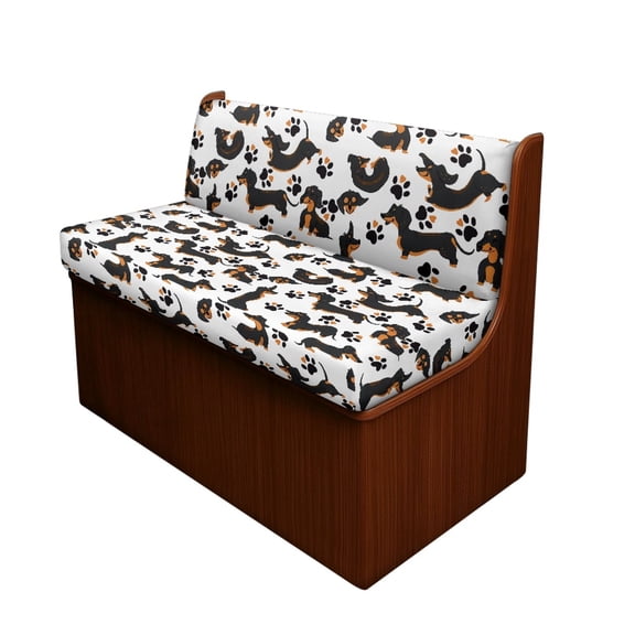 Yuyamidu Cute Dachshund RV Dinette Cushion Covers Dog Paw Camper Seat Covers Dinette Booth 2 Pcs Elastic Cushion Slipcovers for RV Camper Car Bench Seats