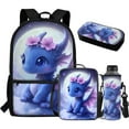 thumbnail image 1 of Yuyamidu Cute Dragon Bookbag and Lunch Box Set 5th Grade Bookbags for Girls with a Lunchbox 4 Piece Flower Backpack with Lunch Bag Pencil Case Water Bottle Carrier Bag Primary School Bag for Kids, 1 of 7