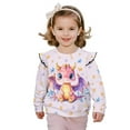 thumbnail image 1 of Yuyamidu Cute Dragon Sweatshirt Toddler Girl 3T 4T Pink Y2K Graphic Crewneck Sweatshirts Soft Lightweight Ruffle Long Sleeve Top Casual Fall Outfits Playwear, 1 of 8
