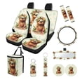 thumbnail image 1 of Yuyamidu Cute Sloth Car Accessories Sets with Car Seat Covers Steering Wheel Cover Seatbelt Shoulder Pad Trash Bag Rear View Mirror Covers Coasters Keychain 13 PCS Auto Decor, 1 of 5