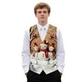 thumbnail image 1 of Yuyamidu Cute Snowman Mens Vest Formal Waistcoat with Pocket Cardinal V-Neck Suit Vests for Wedding Prom Party Christmas Casual Tuxedo Wear Size XL, 1 of 7