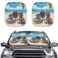 thumbnail image 1 of Yuyamidu Dachshund Car Sun Shade Set of 2 Beach Windshield Sun Shade for Auto SUV Truck Van Seaside Car Windshield Cover UV Ray Sun Visor Keep Vehicle Cool, 1 of 5